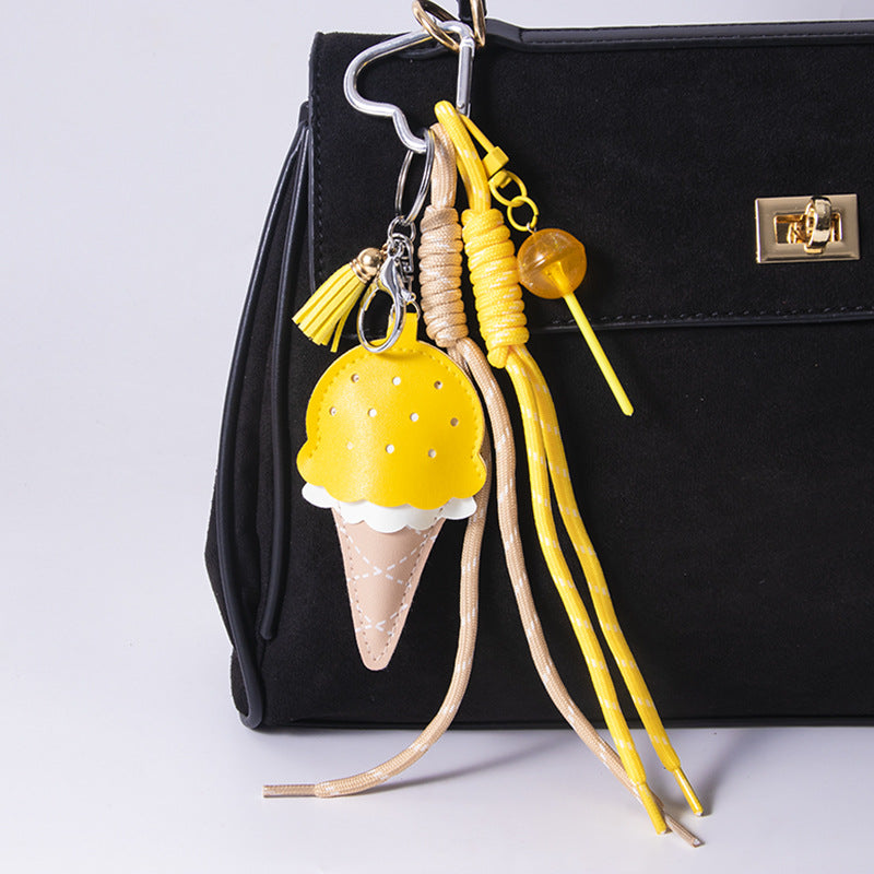 Wholesale Ice cream pendant mini lollipop bag charm